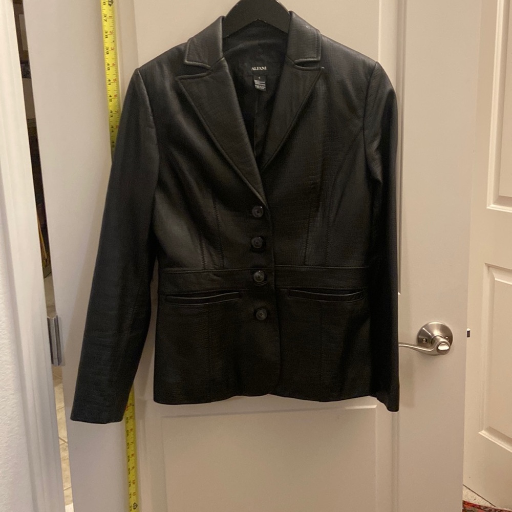 Alfani classic leather embossed lizard jacket